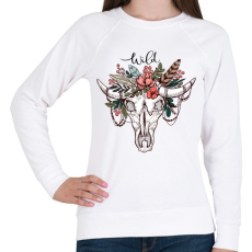 PRINTFASHION Wild Skull - Női pulóver - Fehér