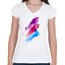 PRINTFASHION Wildcolours - Női V-nyakú póló - Fehér női póló