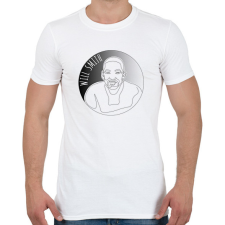 PRINTFASHION Will Smith - Vonalas - Férfi póló - Fehér férfi póló