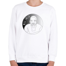 PRINTFASHION Will Smith - Vonalas - Gyerek pulóver - Fehér