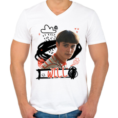 PRINTFASHION Will - Stranger Things - Férfi V-nyakú póló - Fehér