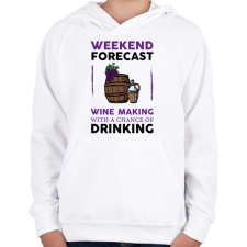 PRINTFASHION Wine making - Gyerek kapucnis pulóver - Fehér gyerek pulóver, kardigán