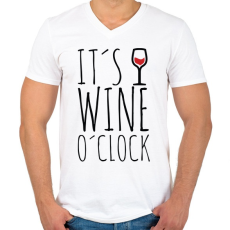 PRINTFASHION Wine o'clock - Férfi V-nyakú póló - Fehér