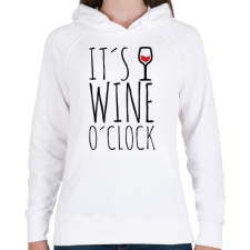 PRINTFASHION Wine o'clock - Női kapucnis pulóver - Fehér női pulóver, kardigán