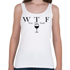 PRINTFASHION Wine Time Finally - Női atléta - Fehér női trikó