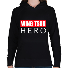PRINTFASHION WING TSUN HERO - Női kapucnis pulóver - Fekete