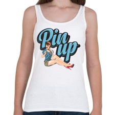 PRINTFASHION Wink at PinUp - Női atléta - Fehér női trikó