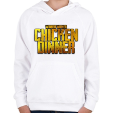 PRINTFASHION Winner winner chicken  dinner - Gyerek kapucnis pulóver - Fehér gyerek pulóver, kardigán