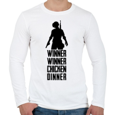 PRINTFASHION Winner Winner Chicken Dinner PUBG - Férfi hosszú ujjú póló - Fehér férfi póló