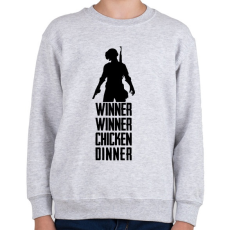 PRINTFASHION Winner Winner Chicken Dinner PUBG - Gyerek pulóver - Sport szürke