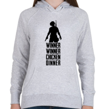 PRINTFASHION Winner Winner Chicken Dinner PUBG - Női kapucnis pulóver - Sport szürke női pulóver, kardigán