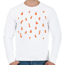 PRINTFASHION Winter foxes pattern man - Férfi pulóver - Fehér