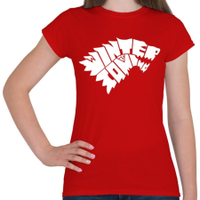 PRINTFASHION WINTER IS COMING - Női póló - Piros női póló