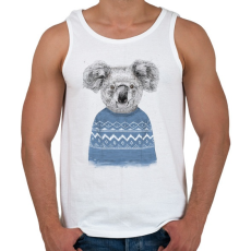PRINTFASHION Winter koala - Férfi atléta - Fehér