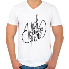 PRINTFASHION Wish you were here - Férfi V-nyakú póló - Fehér férfi póló