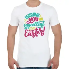 PRINTFASHION Wishing you an eggcellent easter - Férfi póló - Fehér férfi póló