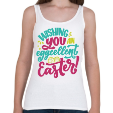 PRINTFASHION Wishing you an eggcellent easter - Női atléta - Fehér női trikó