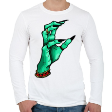 PRINTFASHION WITCH HAND - Férfi hosszú ujjú póló - Fehér