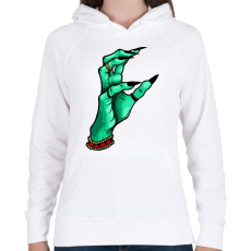 PRINTFASHION WITCH HAND - Női kapucnis pulóver - Fehér