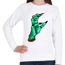 PRINTFASHION WITCH HAND - Női pulóver - Fehér női pulóver, kardigán