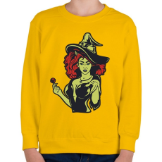 PRINTFASHION Witch lollipop - Gyerek pulóver - Sárga