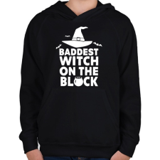 PRINTFASHION Witch on the block - Gyerek kapucnis pulóver - Fekete gyerek pulóver, kardigán