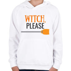 PRINTFASHION WITCH PLS - Gyerek kapucnis pulóver - Fehér