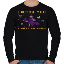 PRINTFASHION WITCH YOU A HAPPY HALLOWEEN - Férfi pulóver - Fekete férfi pulóver, kardigán