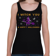 PRINTFASHION WITCH YOU A HAPPY HALLOWEEN - Női atléta - Fekete női trikó