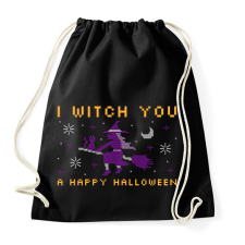 PRINTFASHION WITCH YOU A HAPPY HALLOWEEN - Sportzsák, Tornazsák - Fekete tornazsák