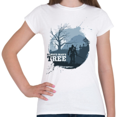 PRINTFASHION Witcher - Akasztott ember fája - Női póló - Fehér
