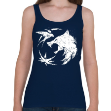 PRINTFASHION Witcher farkas fehér - Női atléta - Sötétkék női trikó