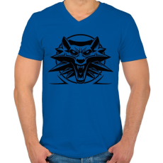PRINTFASHION Witcher farkas - Férfi V-nyakú póló - Királykék