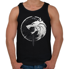 PRINTFASHION Witcher fehér farkas - Férfi atléta - Fekete