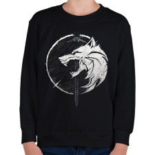 PRINTFASHION Witcher fehér farkas - Gyerek pulóver - Fekete gyerek póló