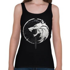 PRINTFASHION Witcher fehér farkas - Női atléta - Fekete