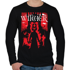 PRINTFASHION Witcher - Férfi hosszú ujjú póló - Fekete férfi póló