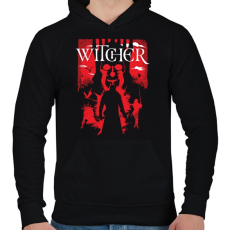 PRINTFASHION Witcher - Férfi kapucnis pulóver - Fekete