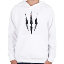 PRINTFASHION Witcher - Gyerek kapucnis pulóver - Fehér gyerek pulóver, kardigán