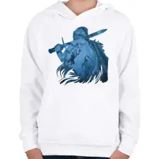 PRINTFASHION Witcher - Gyerek kapucnis pulóver - Fehér gyerek pulóver, kardigán