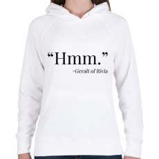 PRINTFASHION Witcher - Hmm - Ríviai Geralt - Női kapucnis pulóver - Fehér