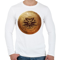 PRINTFASHION Witcher logó és pénzérme - Férfi hosszú ujjú póló - Fehér