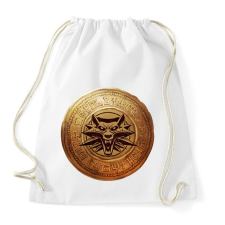 PRINTFASHION Witcher logó és pénzérme - Sportzsák, Tornazsák - Fehér tornazsák