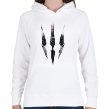 PRINTFASHION Witcher - Női kapucnis pulóver - Fehér női pulóver, kardigán
