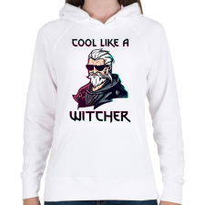 PRINTFASHION Witcher - Női kapucnis pulóver - Fehér női pulóver, kardigán