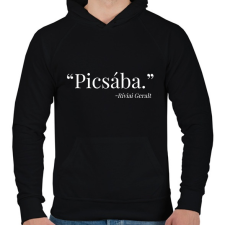 PRINTFASHION Witcher - Picsába - Férfi kapucnis pulóver - Fekete férfi pulóver, kardigán