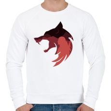 PRINTFASHION Witcher Red Wolf - Férfi pulóver - Fehér