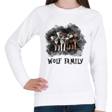 PRINTFASHION wolf family - Női pulóver - Fehér