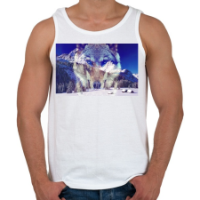 PRINTFASHION wolf - Férfi atléta - Fehér atléta, trikó