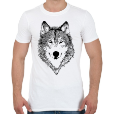 PRINTFASHION Wolf - Férfi póló - Fehér férfi póló